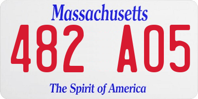 MA license plate 482AO5