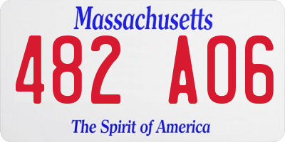 MA license plate 482AO6