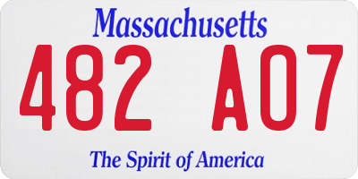 MA license plate 482AO7