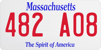 MA license plate 482AO8