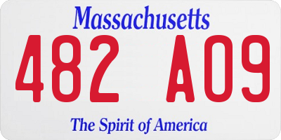 MA license plate 482AO9