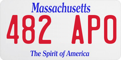 MA license plate 482AP0