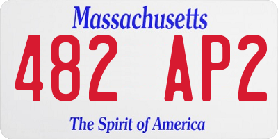 MA license plate 482AP2
