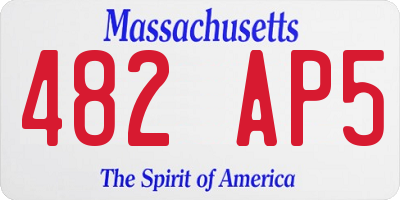 MA license plate 482AP5