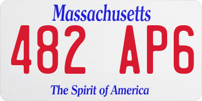 MA license plate 482AP6