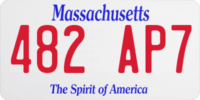 MA license plate 482AP7