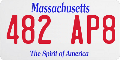 MA license plate 482AP8
