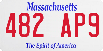 MA license plate 482AP9
