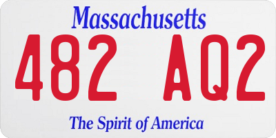 MA license plate 482AQ2
