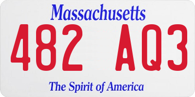 MA license plate 482AQ3