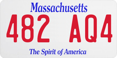 MA license plate 482AQ4