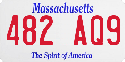 MA license plate 482AQ9