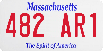 MA license plate 482AR1
