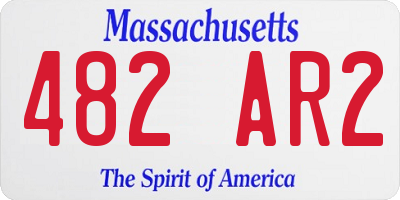 MA license plate 482AR2