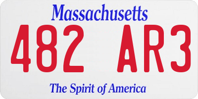 MA license plate 482AR3