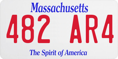 MA license plate 482AR4