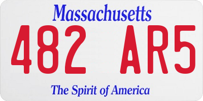 MA license plate 482AR5