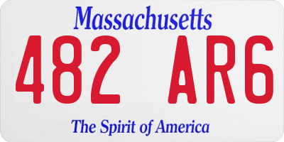 MA license plate 482AR6