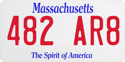 MA license plate 482AR8
