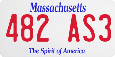 MA license plate 482AS3