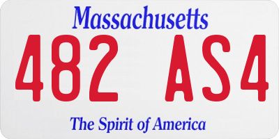 MA license plate 482AS4