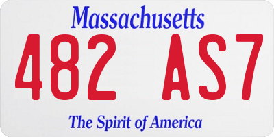 MA license plate 482AS7