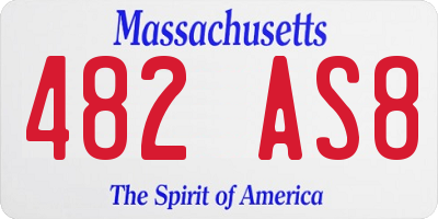 MA license plate 482AS8