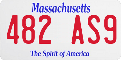 MA license plate 482AS9