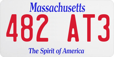 MA license plate 482AT3