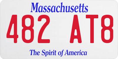 MA license plate 482AT8