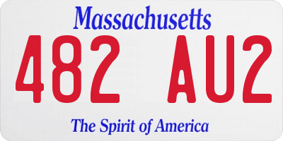 MA license plate 482AU2