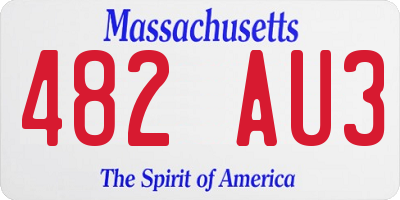 MA license plate 482AU3