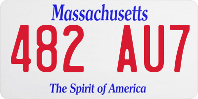 MA license plate 482AU7