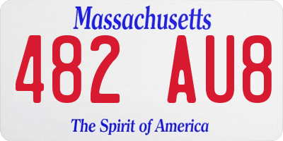 MA license plate 482AU8