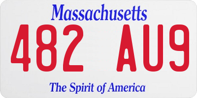 MA license plate 482AU9