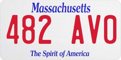 MA license plate 482AV0