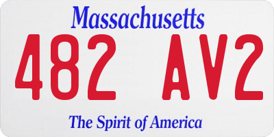MA license plate 482AV2