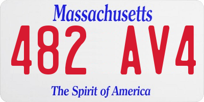 MA license plate 482AV4