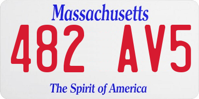 MA license plate 482AV5