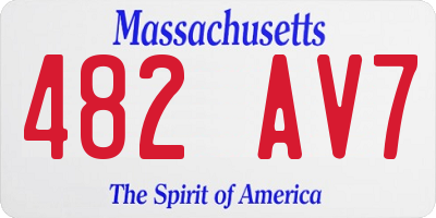 MA license plate 482AV7