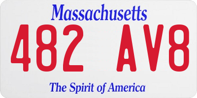 MA license plate 482AV8