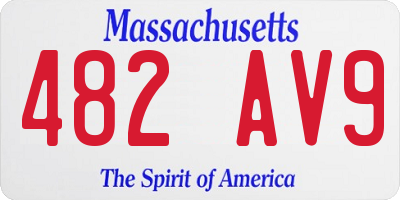MA license plate 482AV9