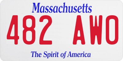 MA license plate 482AW0