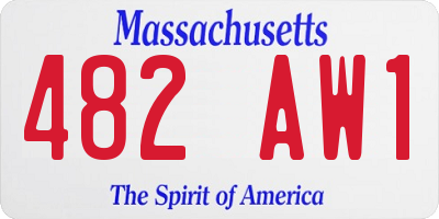 MA license plate 482AW1