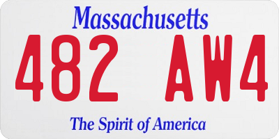 MA license plate 482AW4