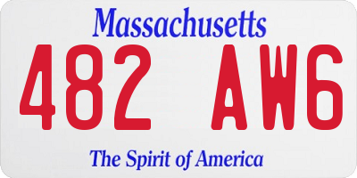 MA license plate 482AW6