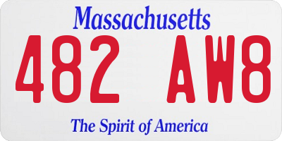 MA license plate 482AW8
