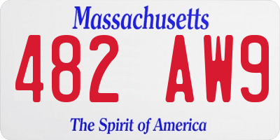 MA license plate 482AW9