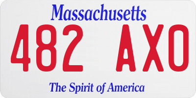 MA license plate 482AX0