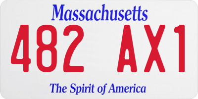 MA license plate 482AX1
